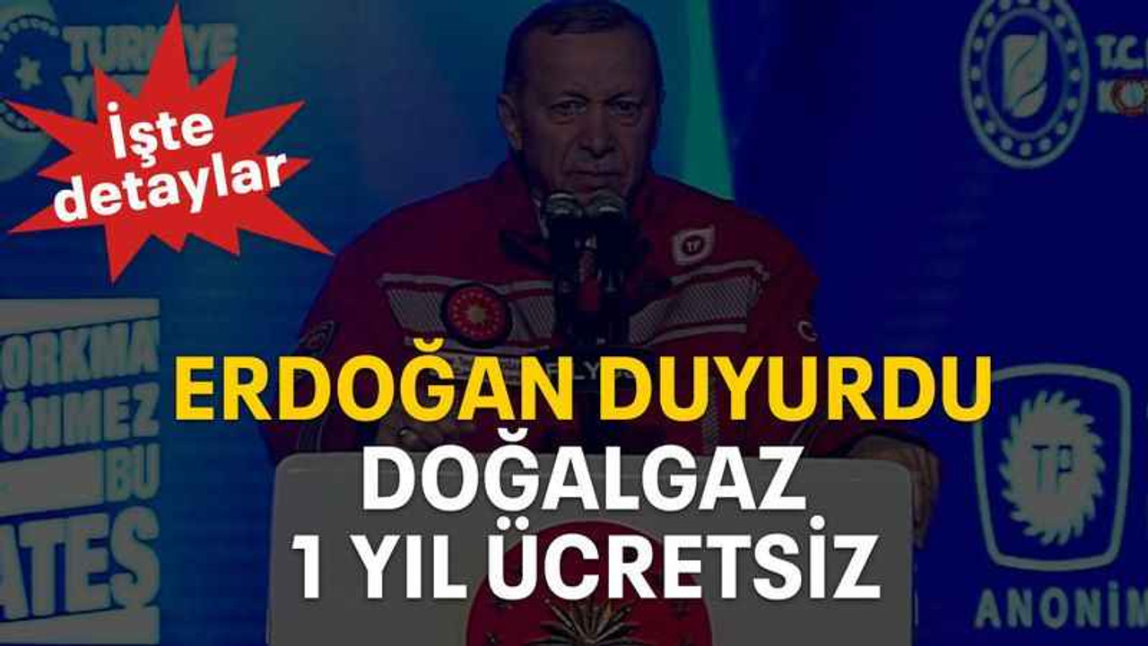 Erdoğan duyurdu Doğalgaz 1 yıl ücretsiz
